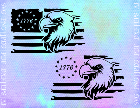 1776 Eagle Flag SVG: Graphics for Crafts & Commercial Use