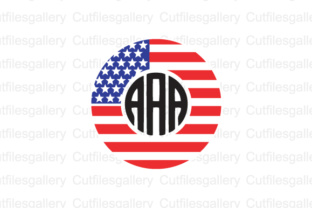 American Flag Monogram Frames Graphics for Crafts