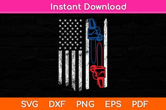 American Flag Patriotic Arborist SVG for Crafts & Graphics