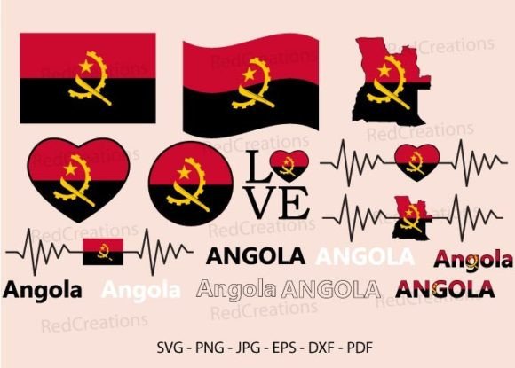 Angola Flag Svg Bundle for Graphics and Crafts