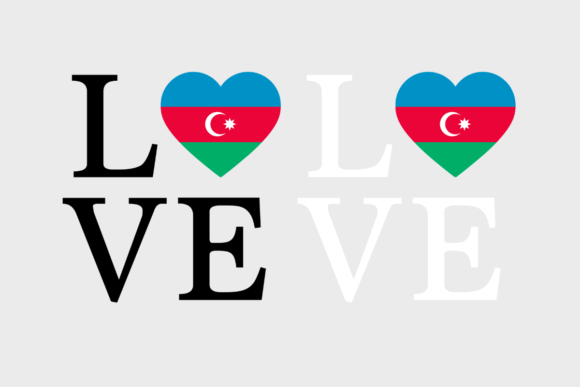 Azerbaijan Flag, Love Azerbaijan SVG Graphics for Crafts