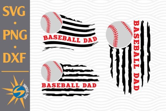 Baseball Dad US Flag Graphics for Crafts