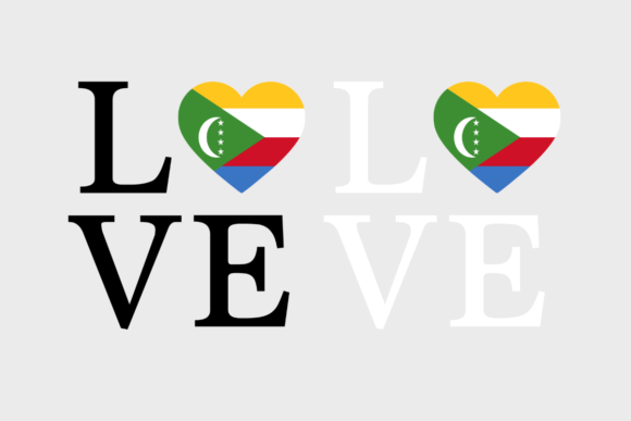 Comoros Flag, Love Comoros SVG PNG