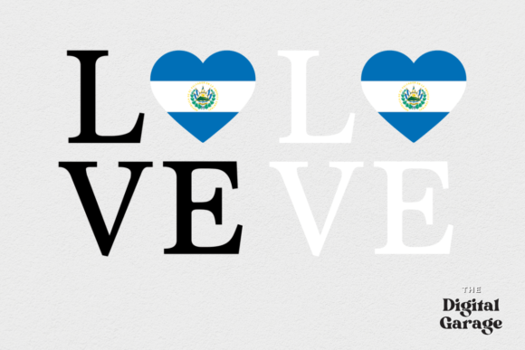 El Salvador Flag, Love El Salvador, SVG Graphics for Crafts