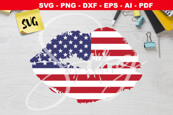 Flag Lips Graphics for Crafts