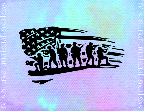 Flag with Soldiers SVG: Graphics for Crafts & Editorial Use