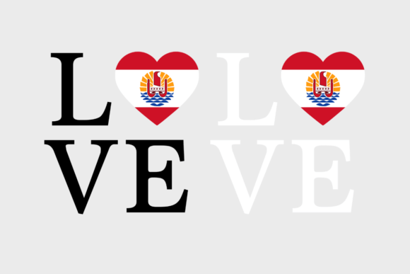 French Polynesia Flag Graphics: Love French Polynesia Crafts