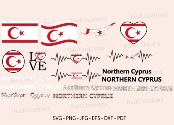 Graphic for Crafts: Northern Cyprus Flag Bundle Svg