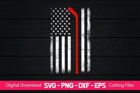 Hockey Sticks American Flag Graphics for Crafts