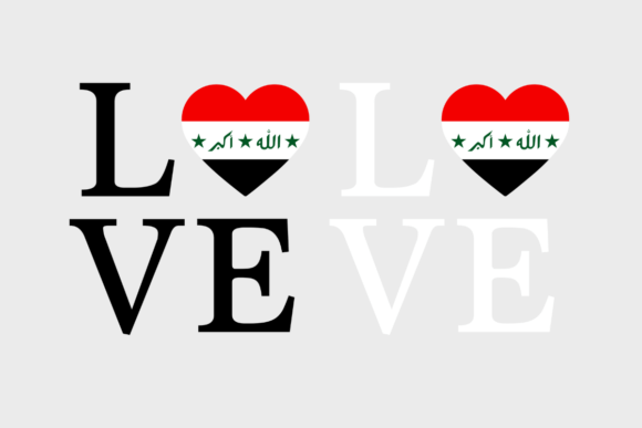 Iraq Flag, Love Iraq Graphics for Crafts & Branding