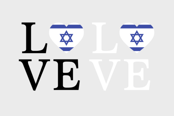 Israel Flag, Love Israel Graphics for Crafts & Branding