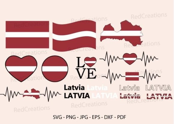 Latvia Flag Svg Bundle for Graphic Designers