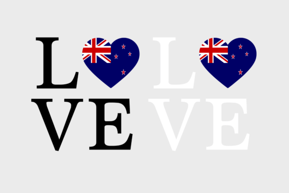 New Zealand Flag, Love New Zealand SVG: Graphics for Crafts & Content