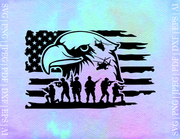 Patriotic Eagle Flag SVG: Graphics for Crafts-Driven Branding