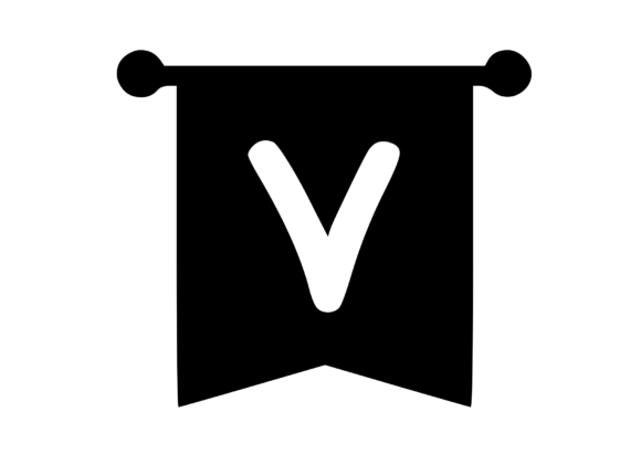 Royal Flag Banner with Playful Mono V
