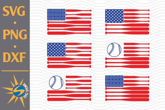 Softball American Flag Graphics for Crafts