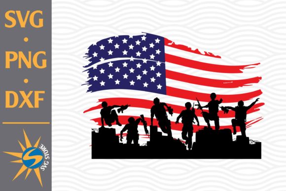Soldier USA Flag Graphics for Crafts