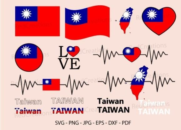 Taiwan Flag Bundle Svg for Crafts and Graphics