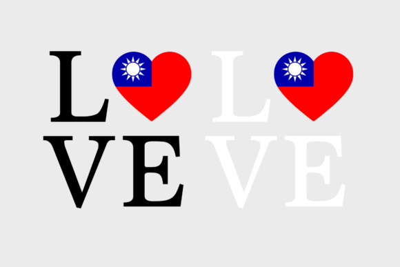 Taiwan Flag, Love Taiwan Graphics for Crafts & Marketing