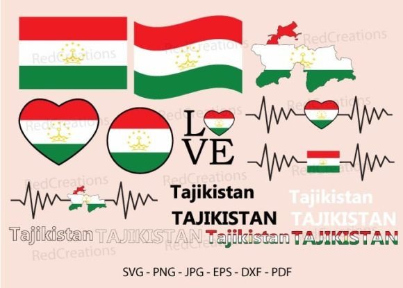 Tajikistan Flag Svg Bundle Graphics for Crafts