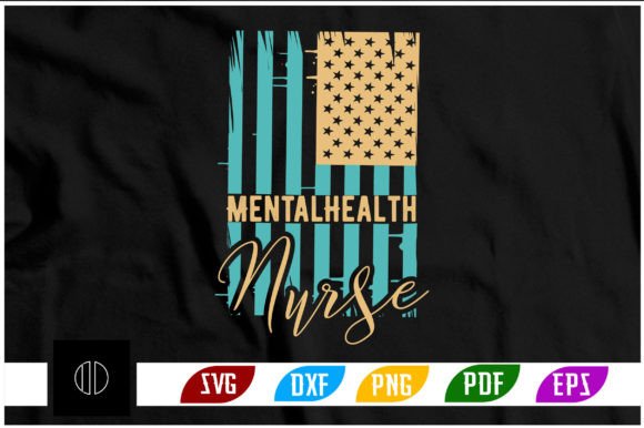 Usa Flag with Mental Health Nurse Svg
