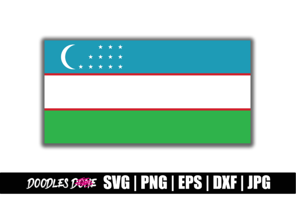 Uzbekistan Flag SVG for Crafts & Graphics